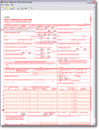 Imagen 0 para HCFA-1500 Fill and Print …