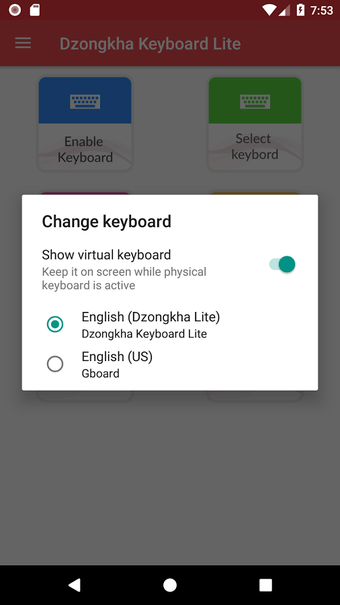 Image 1 for Dzongkha Keyboard Lite