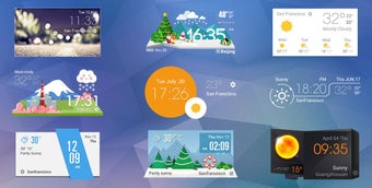 Imagen 1 para DarkGlass Style Clock Wea…