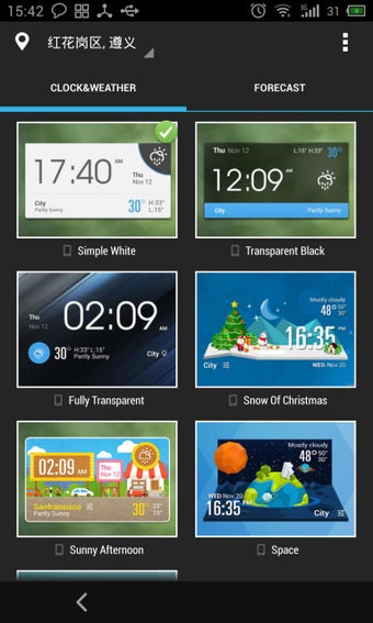 Imagen 2 para DarkGlass Style Clock Wea…