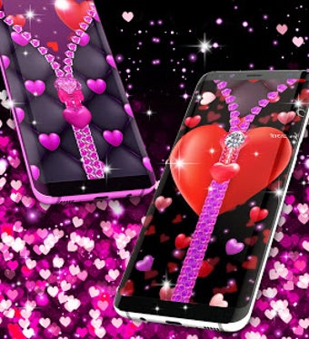 Image 1 for Heart zipper lock screen