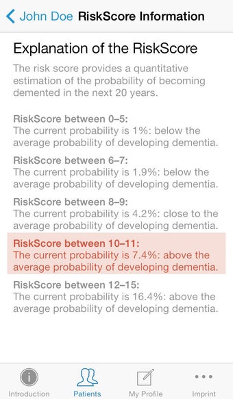 Image 3 for CAIDE Risk Score App