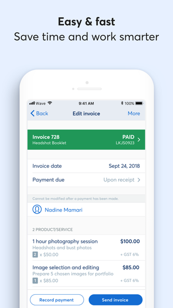 Image 0 for Invoice by Wave: Invoices…