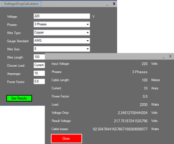 Image 1 for Voltage Drop Calculator