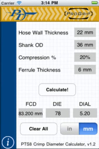 Image 0 for Hose Crimp Calculator