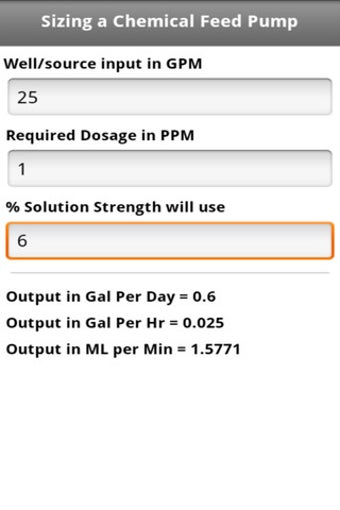 Image 0 for Sizing a Chemical Pump