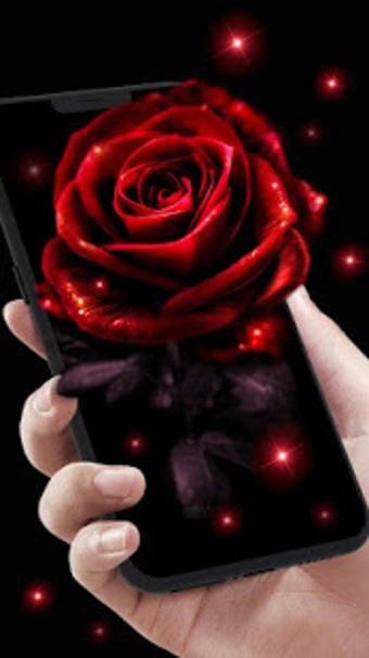 Image 3 for Neon Red Rose Live Wallpa…