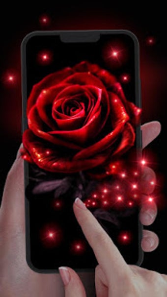 Image 1 for Neon Red Rose Live Wallpa…