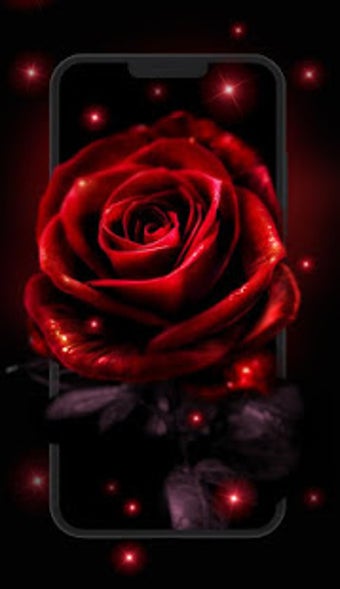 Image 2 for Neon Red Rose Live Wallpa…