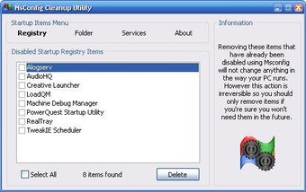Image 0 for MsConfig Cleanup Utility