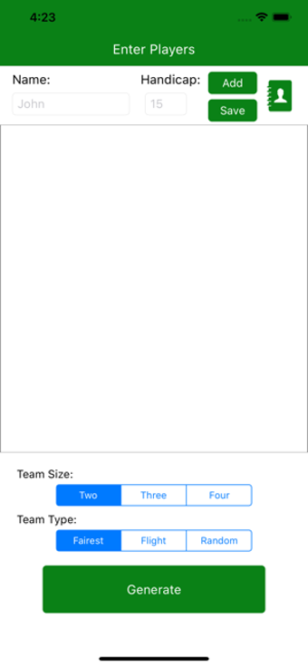 Image 0 for Golf Team Generator