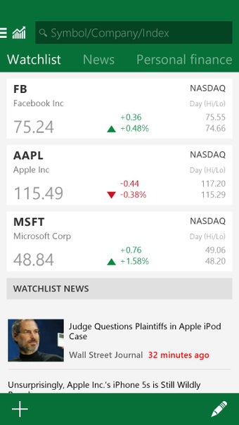 Imagen 1 para MSN Money- Stock Quotes &…