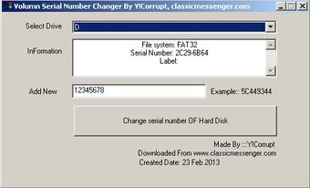 Image 0 for Volumn Serial Number Chan…