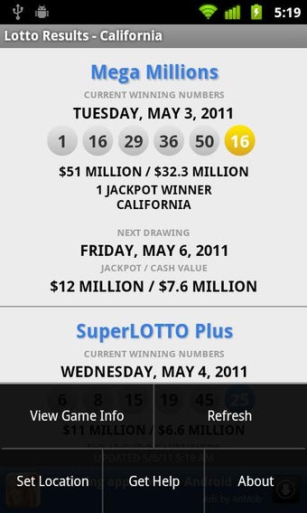 Image 1 for Lotto Results