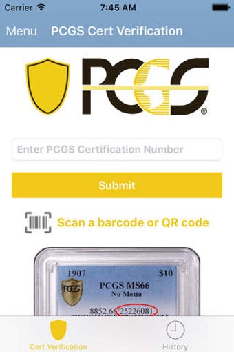 Image 0 for PCGS Coin Cert Verificati…