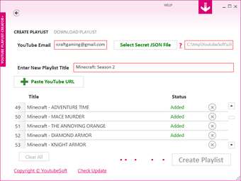 Imagen 0 para YouTube Playlist Creator …