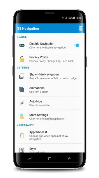 Image 1 for S8 Navigation bar (No Roo…