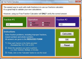 Image 0 for Free Fraction Calculator