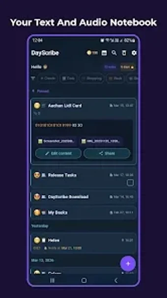 Image 0 for DayScribe:Text And Audio …