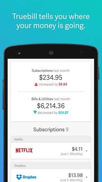 Imagen 1 para Truebill Budget Planner, …