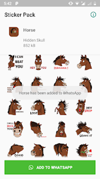 Image 1 for Horse Emoji for WASticker…