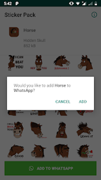 Image 0 for Horse Emoji for WASticker…