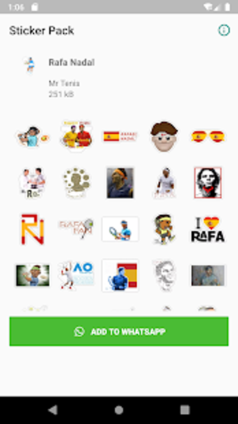 Imagen 1 para WAStickerApps Rafa Nadal