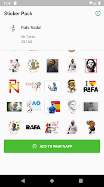 Imagen 0 para WAStickerApps Rafa Nadal
