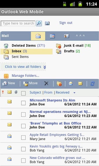 Image 0 for Outlook Web Mobile (OWA E…