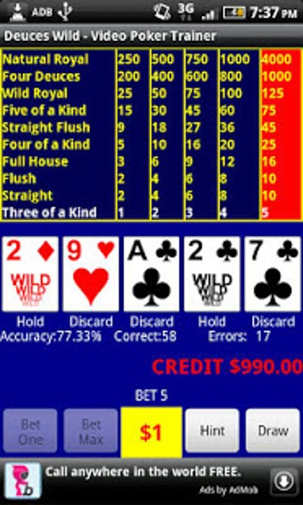 Image 1 for Video Poker - Deuces Wild