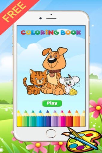 Image 0 for Dog & Cat Coloring Book -…