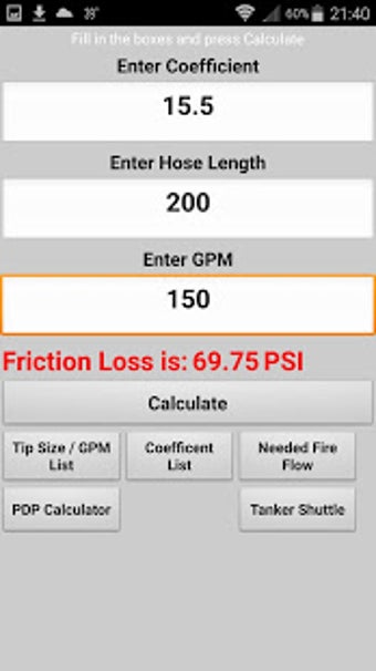 Image 0 for FD Friction Loss Calculat…
