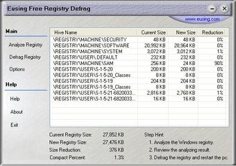 Image 0 for Eusing Free Registry Defr…
