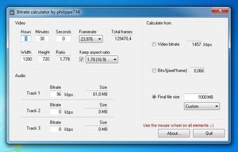 Image 0 for Bitrate Calculator