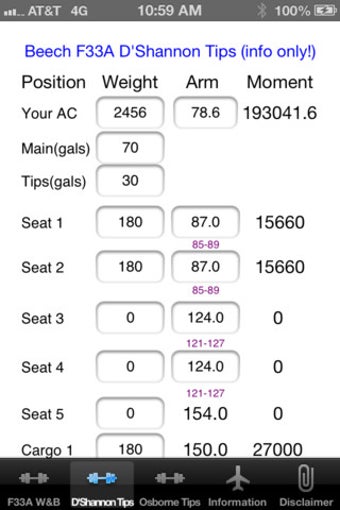 Image 3 for BE F33A Weight and Balanc…
