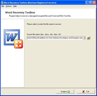 Image 0 for Word Recovery Toolbox