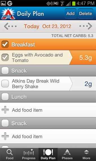Imagen 6 para Atkins Carb Tracker