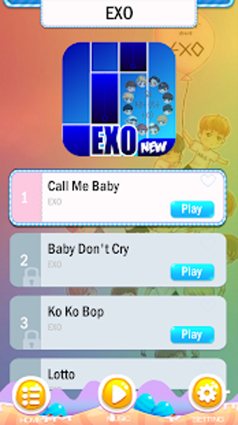 Imagen 1 para EXO Chibi Piano Tiles