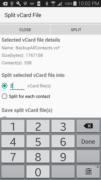 Imagen 2 para vCard Splitter