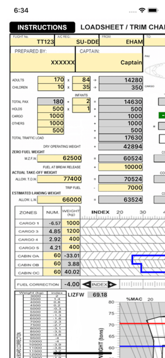 Image 1 for A320 LOADSHEET T&B 180 3z…