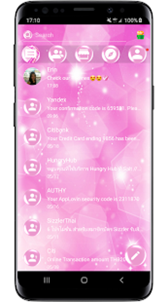 Imagen 0 para SMS Theme Sparkling Pink …