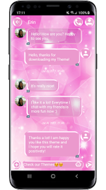 Imagen 1 para SMS Theme Sparkling Pink …