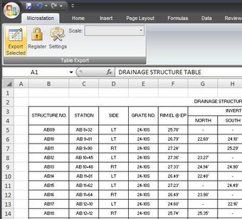 Image 0 for Microstation Table Export…