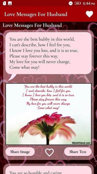 Imagen 1 para Love SMS Messages For Hus…