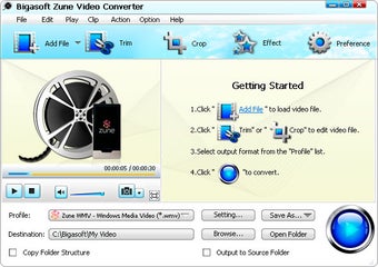 Image 0 for Bigasoft Zune Video Conve…
