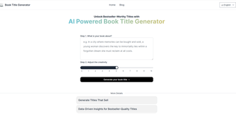 Image 0 for AI Book Title Generator