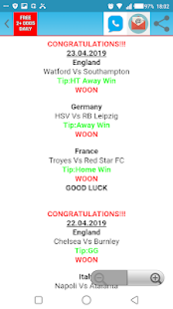 Image 1 for FREE 2+ ODDS DAILY