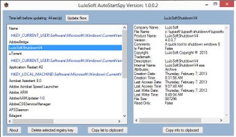 Imagen 1 para LuJoSoft AutoStartSpy
