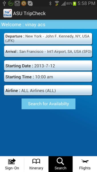 Imagen 1 para ASU Trip Check