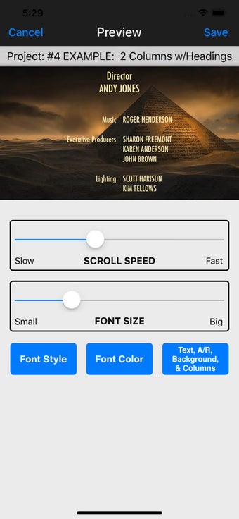 Image 1 for Scrolling Credits Pro